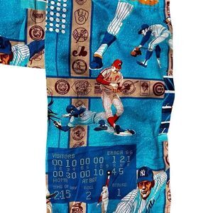 Vintage Sears MLB Baseball Team Curtains Valance Vtg 80s Total 2